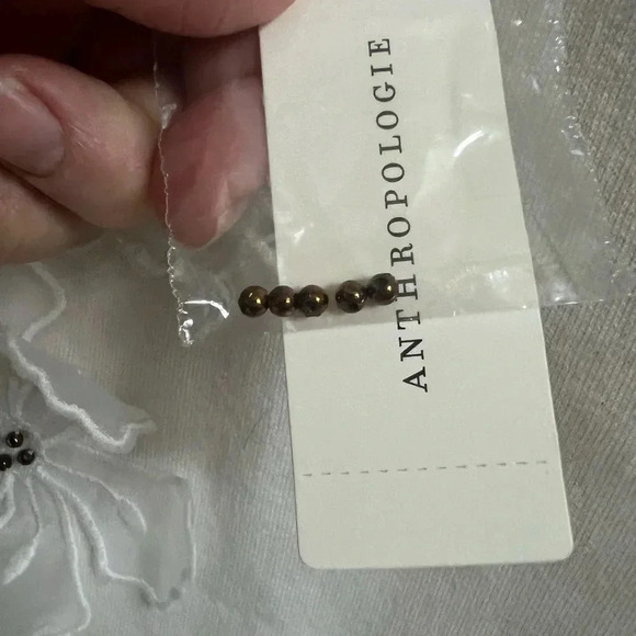 NWT new Anthropologie floral appliqué knit top XS white ivory sleeveless tank - Picture 12 of 17